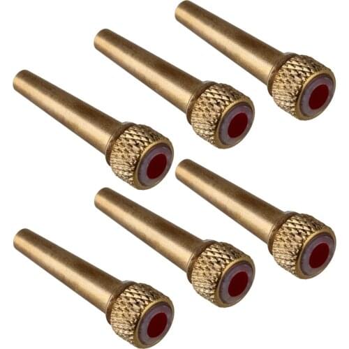 6pcs 31x8.4mm Metal Ruby Dot Acoustic Guitar Bridge End Pins Golden