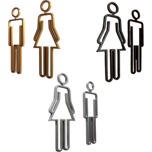 3D Acrylic Door Stickers Restroom Men&women Logo Toilet Number Guide Sign N0PA