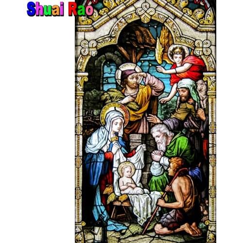 Jesus birth religious 5d diy diamond painting full square round diamond mosaic religion diamond embroidery gift home decor