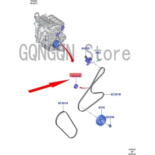 CAR belt guide wheel small For dMo nd eoT aur usK uga Ed ge Fus ion Mus ta ngF oc us Engine crankshaft pulley Transition wheel