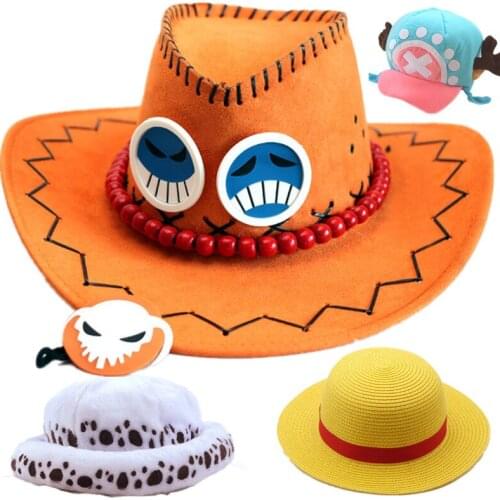 ONE PIECE Portgas D Ace Monkey Luffy Tony Tony Chopper Trafalgar Law Hat Cosplay Adult Unisex Cap Cartoon Costume Accessories