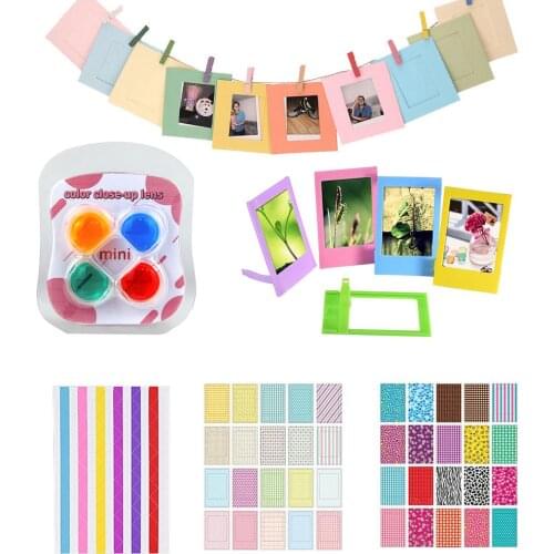 4 Colors Filter + Stickers + Photo Frame For Fujifilm Instax Mini 11 Instant Camera & Photo Paper Films