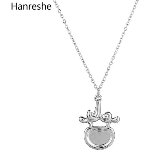 Hanreshe Vertebra Anatomy Pendant Necklace Gold Silver Color Stainless Steel Metal Medical Necklace Jewelry For Nurse Doctor