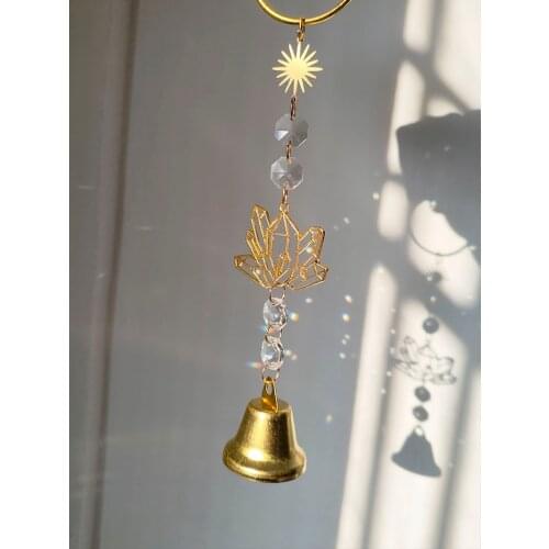 Witch Bells Crystal Cylindrical Keychain Sun Catcher Crystal Prism Windows Hanging Occult Amulet Witchcraft