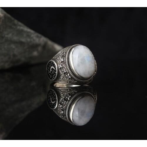 Red Zircone Traditional Turkish 925 Sterling Silver Special Craft Handmade Signet Rings Jewelry Gift From Turkey for Women Men