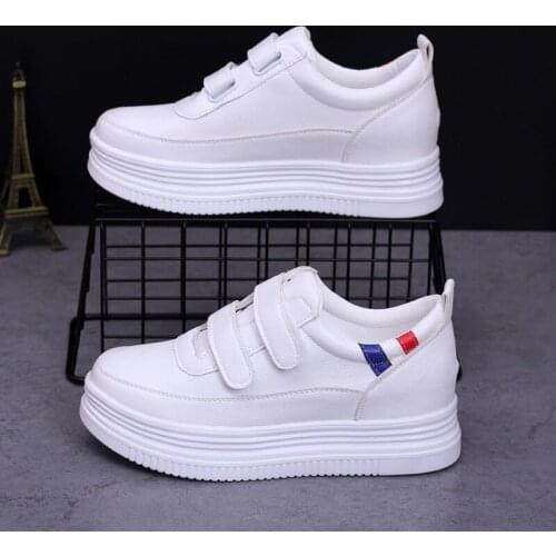 Women Sneakers Casual Platform Trainers White Shoes 5CM Heels Autumn Wedges Breathable Woman Height Increasing Shoes