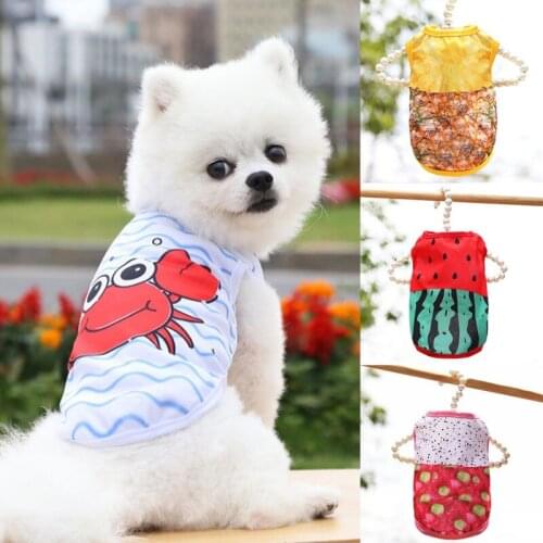Summer Dog Clothes Printed Dog Vest Shirt Soft Breathable Mesh T Shirts Comfortable Summer Clothes For Dogs Cats Puppy Costumes