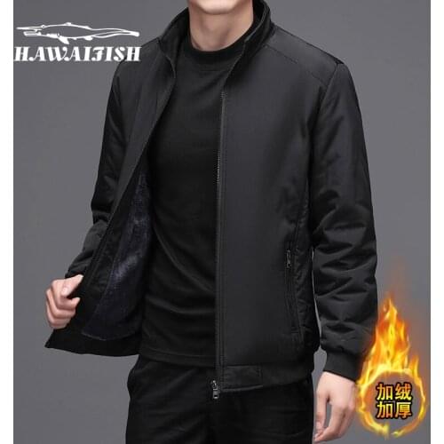 Hawaifish brand mens jacket Winter plus velvet casual loose version jaqueta masculina Slim style Korean casual chaqueta hombre