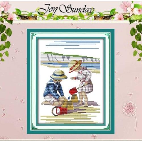 Play in the Seaside Patterns Counted Cross Stitch 11CT 14CT Cross Stitch Set Wholesale Cross-stitch Kit Embroidery Needlework