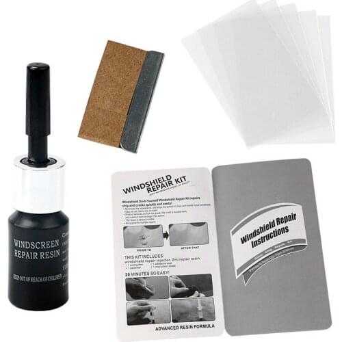 Car Glass Repair Fluid Set Diy Glass Repair Tool Windshield Glass Broken Scratch Crack Chip Recover Liquid Blade Cured Film Set