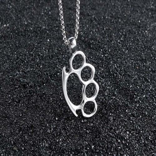 Hip Hop Necklace for Mens Stainless Steel Cat and Dog Claw Pendant Gifts for Male Couple Fashion Necklace Jewelry on The Neck