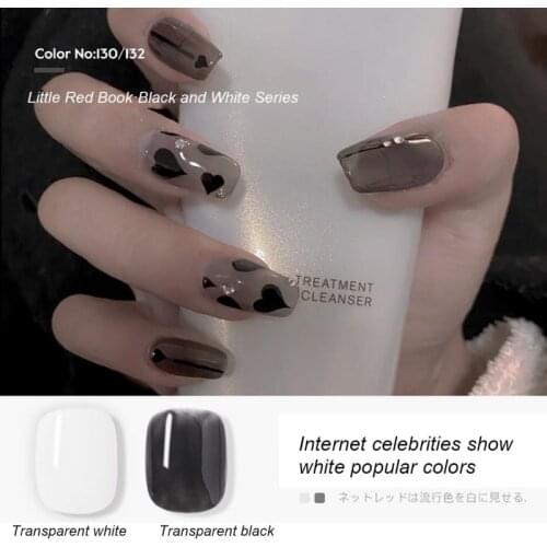 Penetrating Black White Nail Polish Glue Ice Penetrating White Stockings Black Net Red Light Therapy Glue Milky White Nail Art
