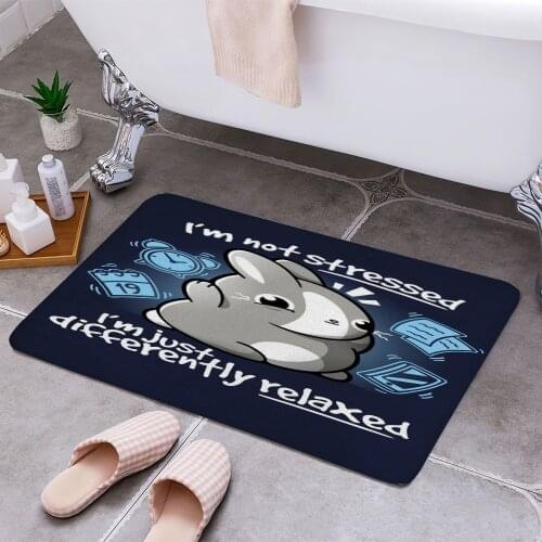 Stressed bunny 3D Print Doormats Rectangle Non-Slip DoorMat Bedroom Kitchen Entrance Print Door rugs Dropshipping