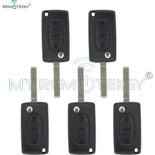 Remtekey 5pcs ASK 433 mhz ID46 - PCF7941 VA2 3 button middle trunk for Peugeot key for Citroen CE0523 Flip remote car key