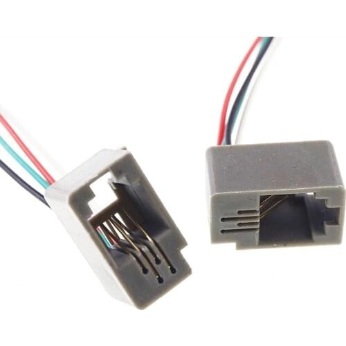Grey Modular Jack 616E 4P4C wire length 15cm 4 coloures Free shipping by UPS 5000pcs