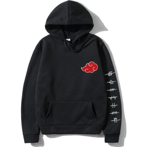 Japan Anime Akatsuki Cloud Symbols Print Men Hoodies Sweatshirt Streetwear Hoodie Men Women Oversized Sweatshirt Pullover Hoody