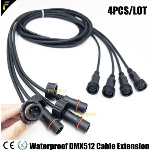 4pcs/Lot Outdoor 3m of DMX512 Extension Cord Cable and Stage Light 3m Power Extension Cable 3m