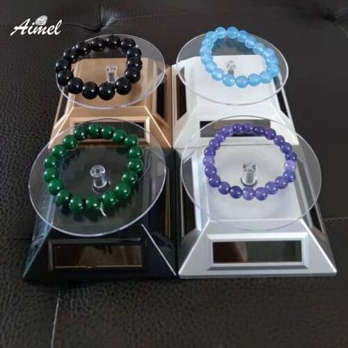 360 Degree Rotating Jewelry Showcase Turntable Watch Diamond Ring Bracelet Jewelry Display Stand Automatic Dual Use Display Rack