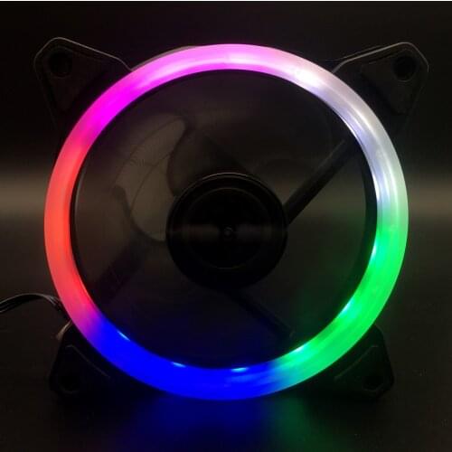 ZML F12025 120mm RGB Cooling Fan Computer Fan Cooler with Wonderful LED Light 12V Low Noise 4-Pin Exhaust Fan for PC Case