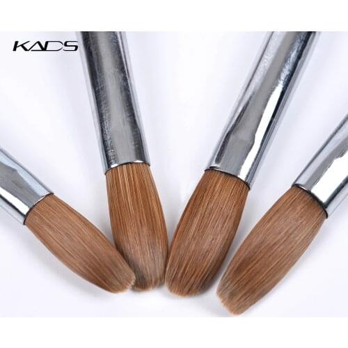 1pcs Kolinsky Sable Acrylic Brush UV Gel Carving Pen Brush Liquid Powder DIY Nail Drawing Flat Round Red Wood Nail Art Brush