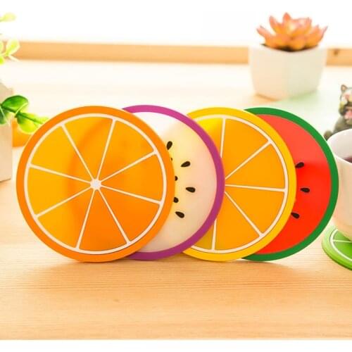1 Pc Fruit Shape Cup Coaster Silicone Slip Heat Insulation Cup Mat Hot Drink Holder Mug Stand Home Kitchen Accessories