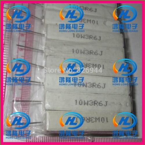 10pcs/lot) 10W 3.6 ohm +/-5% Horizontal cement resistor / 10W 3.6 ohm 5% Cement resistance / 10W 3.6RJ Ceramic resistor