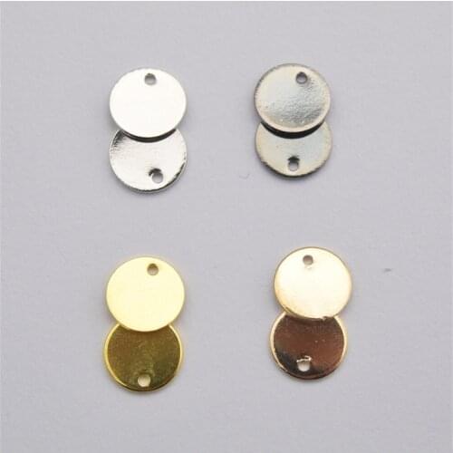 100pcs Copper Metal Stamping Tags Charms Pendants Round Tag Charms for Necklace Bracelet Making