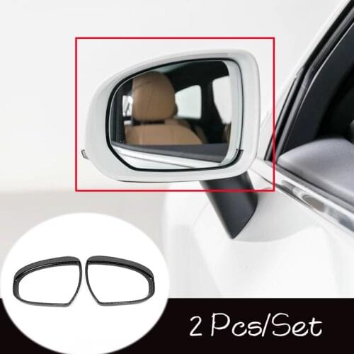 ABS Carbon Fibre Car Rearview Mirror Block Rain Eyebrow Cover Trim Car Styling For Volvo XC60 2017 2018 2019 Accessories 2Pcs