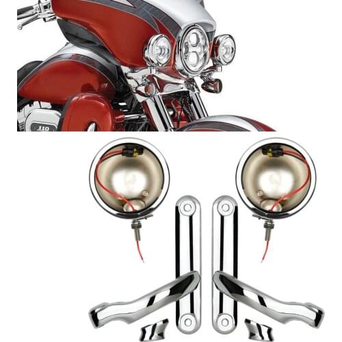 4.5" Motorcycle 4-1/2 inch Auxiliary Lighting Brackets fog light with turn signals for Street Glide FLHX Frame Parts 06-13