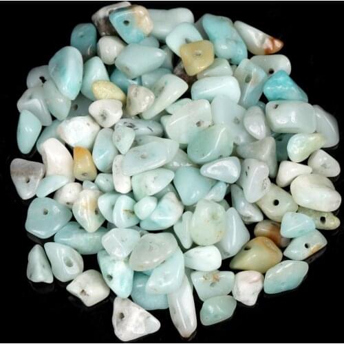 16 Inches Natural Irregular Blue Amazonite Stone Chips Gravel Beads For Jewelry Making DIY Bracelet Necklace Accessories