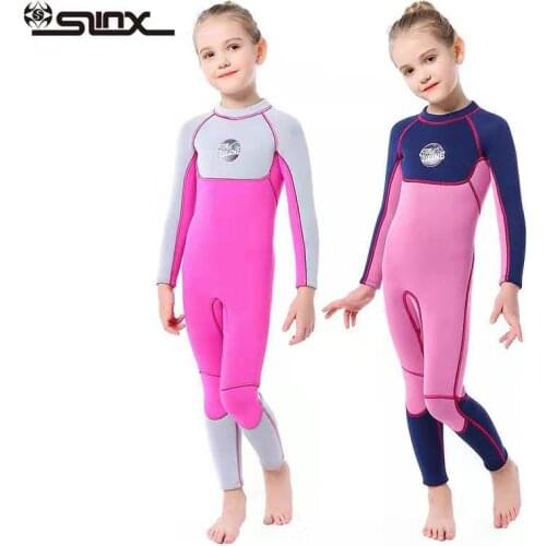Kids Girls youth 3MM wetsuit neoprene long sleeve warm for swimming surfing full body wetsuits