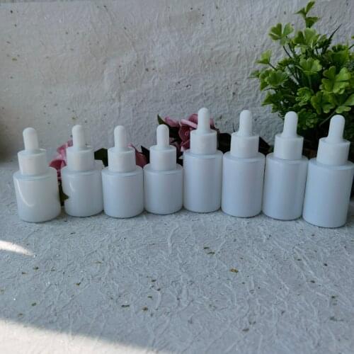 20ml 30ml pearl white glass essential oil dropper bottle cosmetic pipette bottles cosmetic packaging containers pink green blue