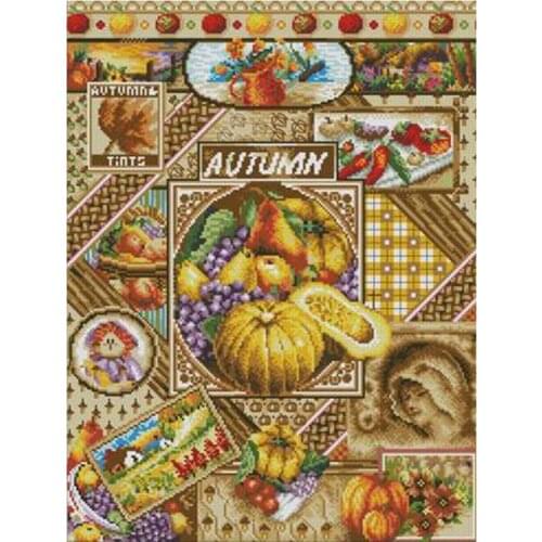 HOT Harvest of autumn patterns Counted Cross Stitch 11CT 14CT 18CT DIY Chinese Cross Stitch Kits Embroidery Needlework Sets
