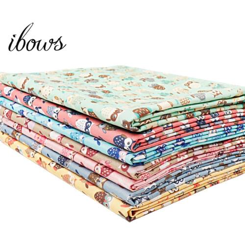 45*145cm Cotton Fabric Owl Printed Soild Color Cloth Fabric Patchwork For Quilting Baby Cribs Cushions Blanket Sewing Materials