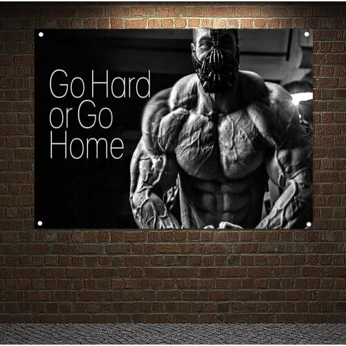 Canvas Painting Wall Art Stickers Boxing Martial Arts Hall Gym Decor Man Muscular Body Wall Hanging Banners Flag Workout Poster