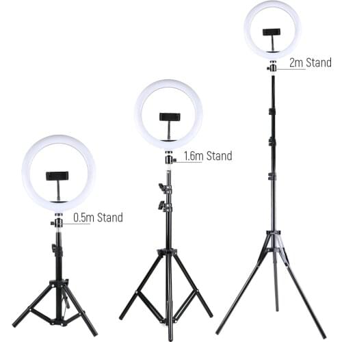 Selfie Ring Light Photography LED Rim Of Ringlight With Mobile Phone Holder Support Stand Tripod Lamp For Live Video Streaming