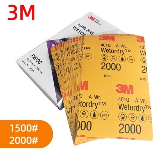 3M401Q Beauty Sandpaper Paint Surface Polishing and Polishing 2000 Grit Water Grinding Fine Sandpaper 1500 Car Sandpaper