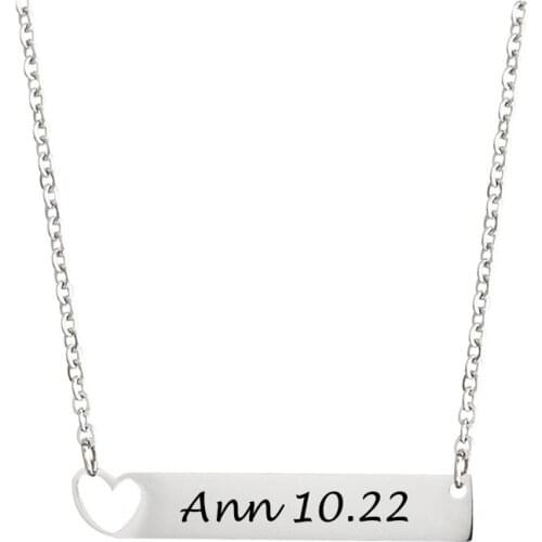 New Heart-Shaped Stainless Steel Pendant For Men And Women Popular Blank Necklace Jewelry Silver Customized Mothers Gift