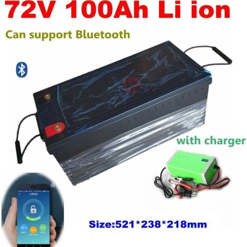 Lithium 72V 100AH li ion battery bluetooth BMS APP for 5000W 8000W scooter AGV demo Go Cart Skateboard bike +10A charger