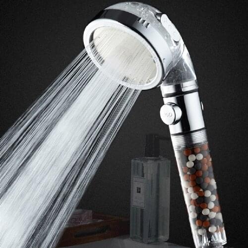 Shower head hand shower adjustable 3 mode high pressure shower head water saving one button to stop water shower heads