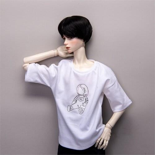 BJD doll clothes suitable for 1-3 1-4 uncle size white short sleeve T doll accessories