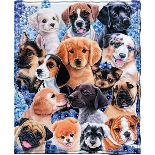 Puppy Collage and Kitten Collage Direct Super Soft Full Queen Size Plush Fleece Blanket by Blanket For Bedroom Throw Blanket