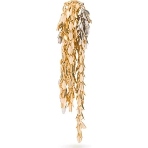 Net red same European and American famous designer tassel wheat ear long earrings