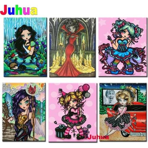 Pretty Fairy 5d Diy Diamond Painting Cross Stitch Diamond Embroidery Cartoon Elf Mosaic Full Square Round Christmas Cute Girl