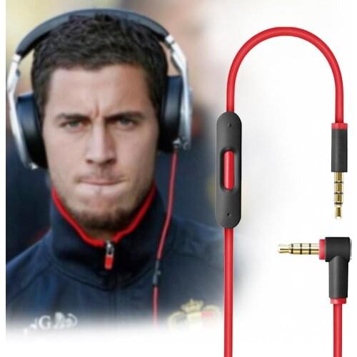 Replacement 3.5MM L Jack Audio Cable For Beats Solo HD Studio Pro Wire Control Headphone Cable With Mic (Red)