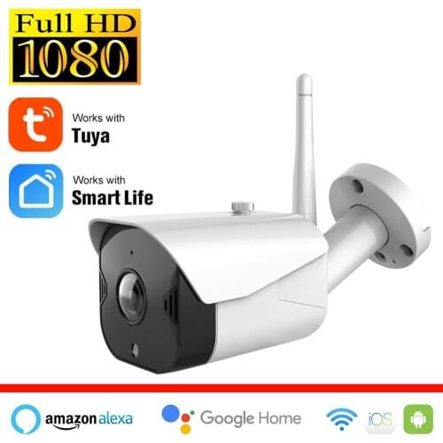 Tuya Camera Surveillance Smart Outdoor Wireless Bullet Camera WiFi Network Port Camera 1080P Camera Surveillance Camera