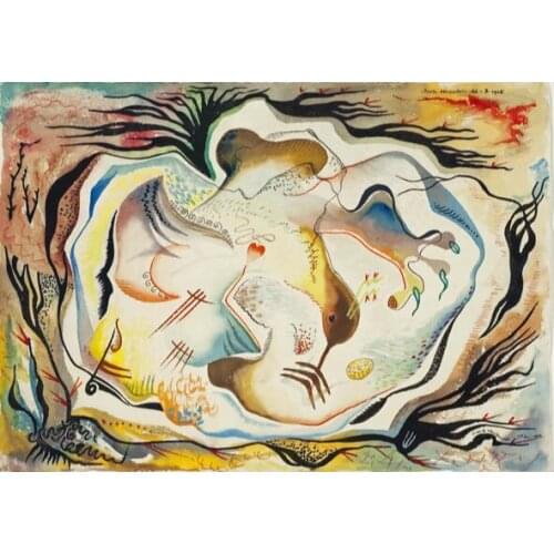 High quality Oil painting Canvas Reproductions Birds (1946) by Jock Macdonald hand painted