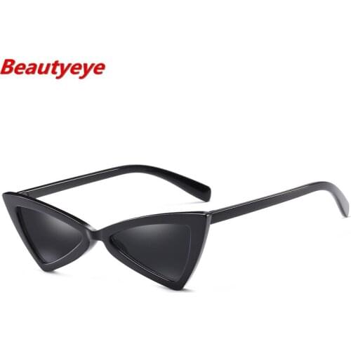 Beautyeye cute sexy retro cat eye sunglasses women small black white 2018 triangle vintage cheap sun glasses red female uv400