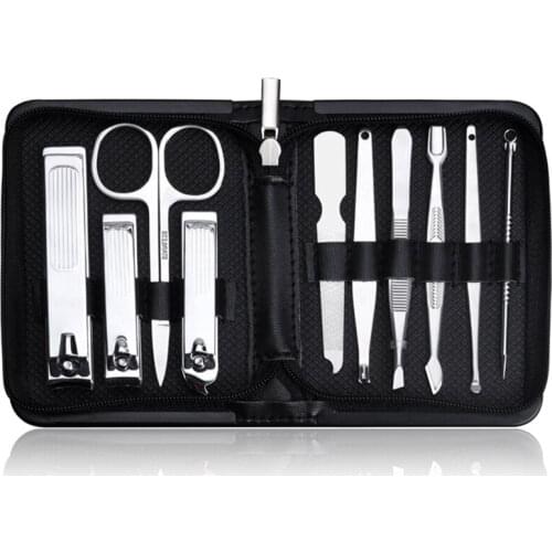 1 Set/10pcs Stainless Steel Professional Nail Clipper Kit Of Manicure Pedicure Tools Paronychia Nippers Trimmer Cutters