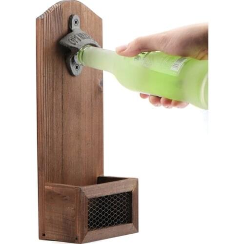 1Pcs Wall Bottle Opener Home Decoration Creativity Vintage Wall Mounted Bar Beer Glass Bottle Cap Opener Kitchen accessories